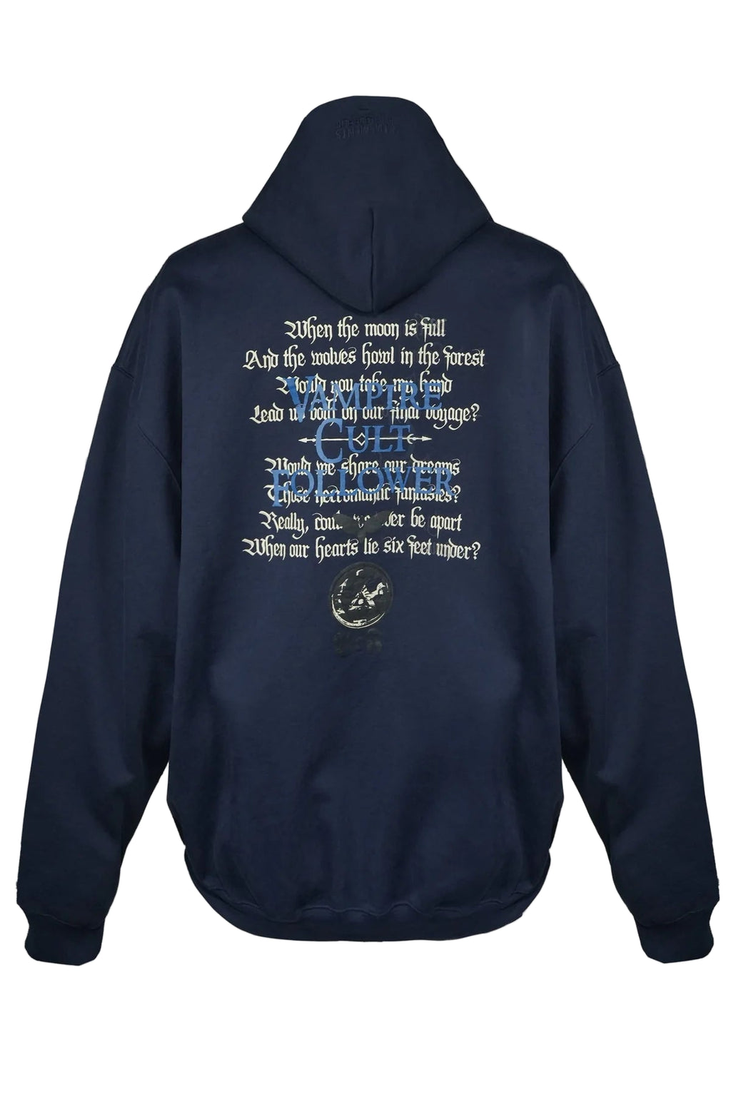 VETEMENTS Navy Cradle of Filth 'Vampire Cult' Oversized Hoodie