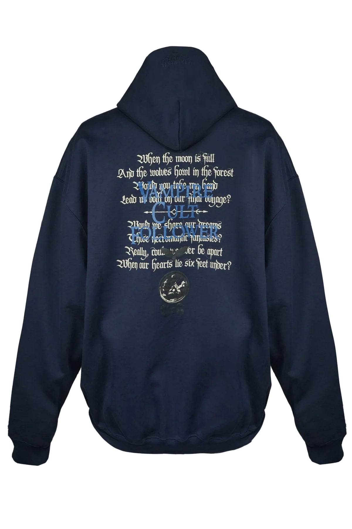 VETEMENTS Navy Cradle of Filth 'Vampire Cult' Oversized Hoodie